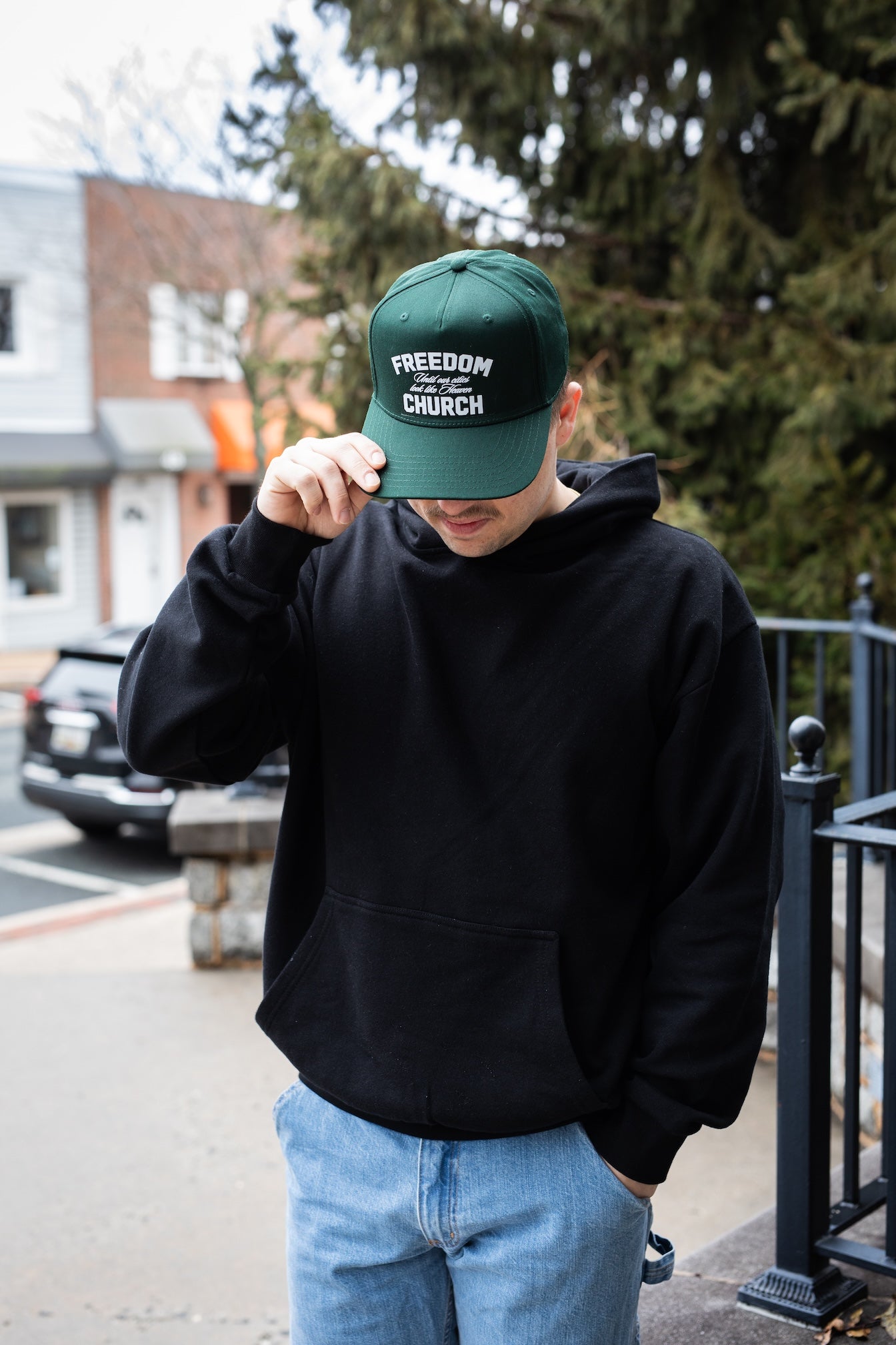 Until Our Cities Look Like Heaven Green Baseball Cap